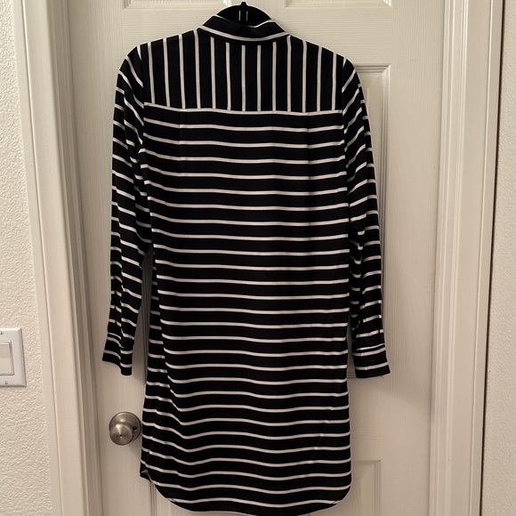 Madewell Black & White Striped Shirt Dress - Picture 3 of 4